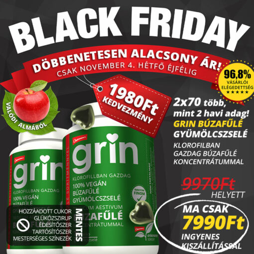 black friday grin búzafűlé gyümölcszselé