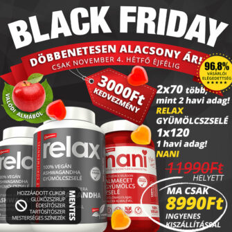 black friday almaecet Relax ashwagandha gyógynövényes gyümölcszselé gumicukor