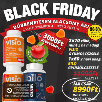 black friday visio szemvitamin gyümölcszselé sárgarépalé avokádó bilo memoria gyumolcszsele