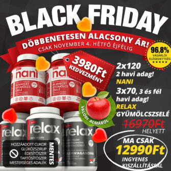 black friday almaecet Relax ashwagandha gyógynövényes gyümölcszselé gumicukor