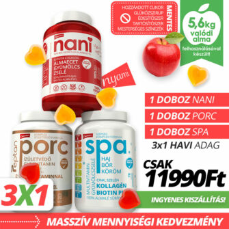 1 nani almaecet gyumolcszsele 1 porc izuletvedo gumivitamin 1 spa hajvitamin