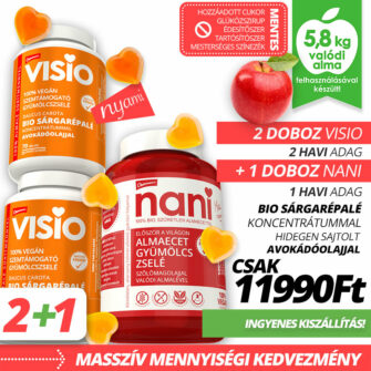 visio szemvitamin sárgarépa avokádóolaj nani almaecet gyümölcszselé